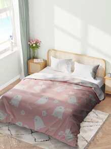 Halloween Ghost Pattern Duvet Cover Without Filler - Multicolor - View 1