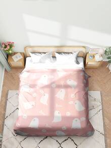 Halloween Ghost Pattern Duvet Cover Without Filler - Multicolor - View 2