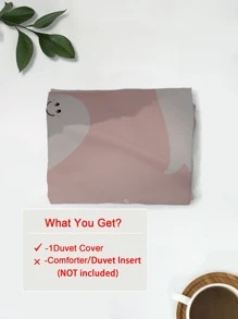 Halloween Ghost Pattern Duvet Cover Without Filler - Multicolor - View 3