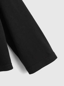 SHEIN Boys Notched Neck Tee - Black - View 4