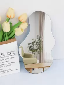 1 件不对称形状镜面墙贴，采用 2 毫米厚度亚克力材质，适用于卧室、客厅、浴室、厨房装饰最佳礼物