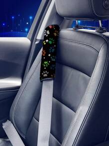 1pc Star & Dog Paw Print Seat Belt Shoulder Pad
