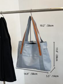 Two Tone Shoulder Tote Bag