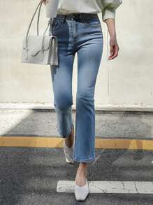 DAZY High Waist Boot-cut Leg Jeans - Light Wash - View 4