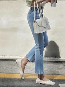 DAZY High Waist Boot-cut Leg Jeans - Light Wash - View 7