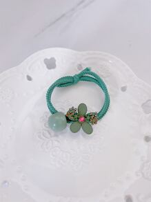 5入組花和珠子裝飾髮圈