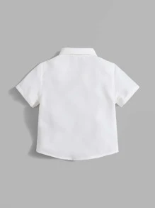 SHEIN Baby Boy Collared Button Up Shirt - White - View 2