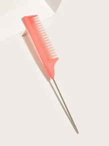 沙龍美髮梳1入組粉色毛刷鼠尾梳雙刃控制梳鼠尾梳分型，髮刷/髮梳 - 粉色 - 查看 1