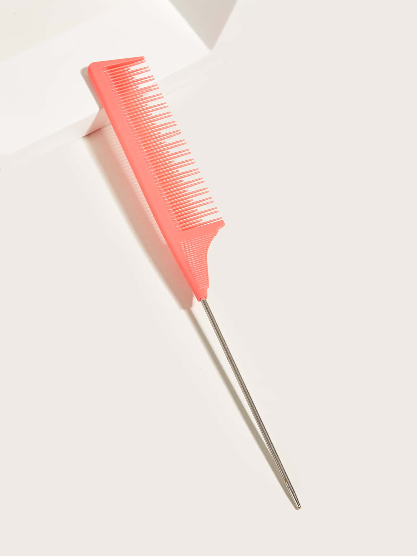 沙龍美髮梳1入組粉色毛刷鼠尾梳雙刃控制梳鼠尾梳分型，髮刷/髮梳 - 粉色 - 查看 1