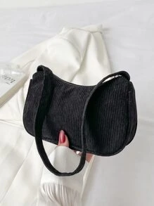 Túi vải nhung kẻ công sở nhẹ, tối giản dành cho nữ sinh viên đại học, tân binh và nhân viên văn phòng, hoàn hảo cho văn phòng, đại học, công việc, kinh doanh, đi làm, ngoài trời, du lịch, dã ngoại, ngày lễ tình nhân - màu đen - Xem 2