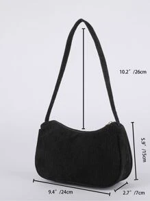 Túi vải nhung kẻ công sở nhẹ, tối giản dành cho nữ sinh viên đại học, tân binh và nhân viên văn phòng, hoàn hảo cho văn phòng, đại học, công việc, kinh doanh, đi làm, ngoài trời, du lịch, dã ngoại, ngày lễ tình nhân - màu đen - Xem 4