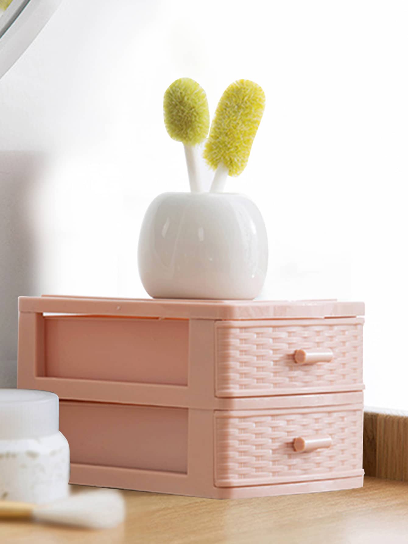 1入組雙層桌子收納盒 - 粉色 - 查看 1