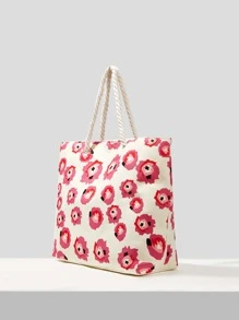 Bolsa de compras con estampado - Rosa - Ver 5