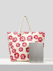 Bolsa de compras con estampado - Rosa - Ver 9