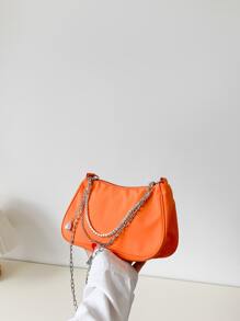 熒光橙鏈條法棍包 - 橘色 - 查看 6