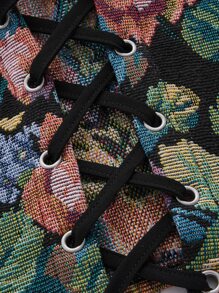 SHEIN MOD Blusa con estampado floral con cordón - Multicolor - Ver 3