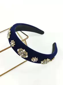 Gemstone & Faux Pearl Decor Headband Royal Tiaras,Hairband,Hair Hoop,Hair Accessories