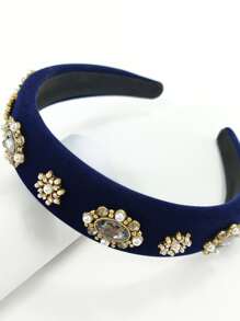 Gemstone & Faux Pearl Decor Headband Royal Tiaras,Hairband,Hair Hoop,Hair Accessories