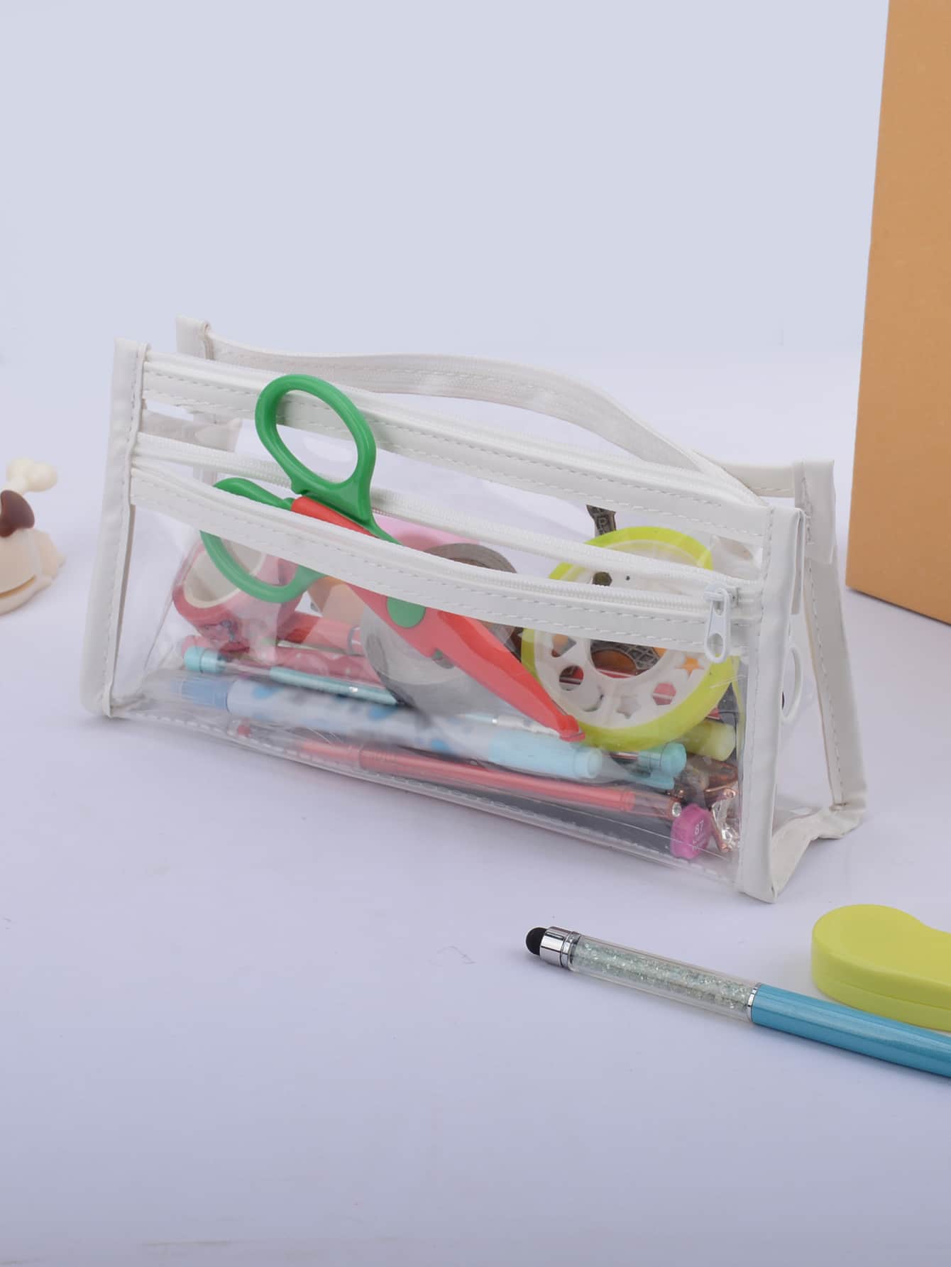 1pc Clear Pencil Case - Multicolor - View 1