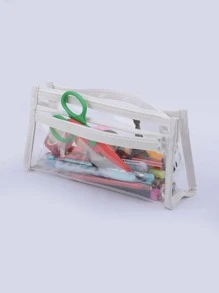 1pc Clear Pencil Case - Multicolor - View 3