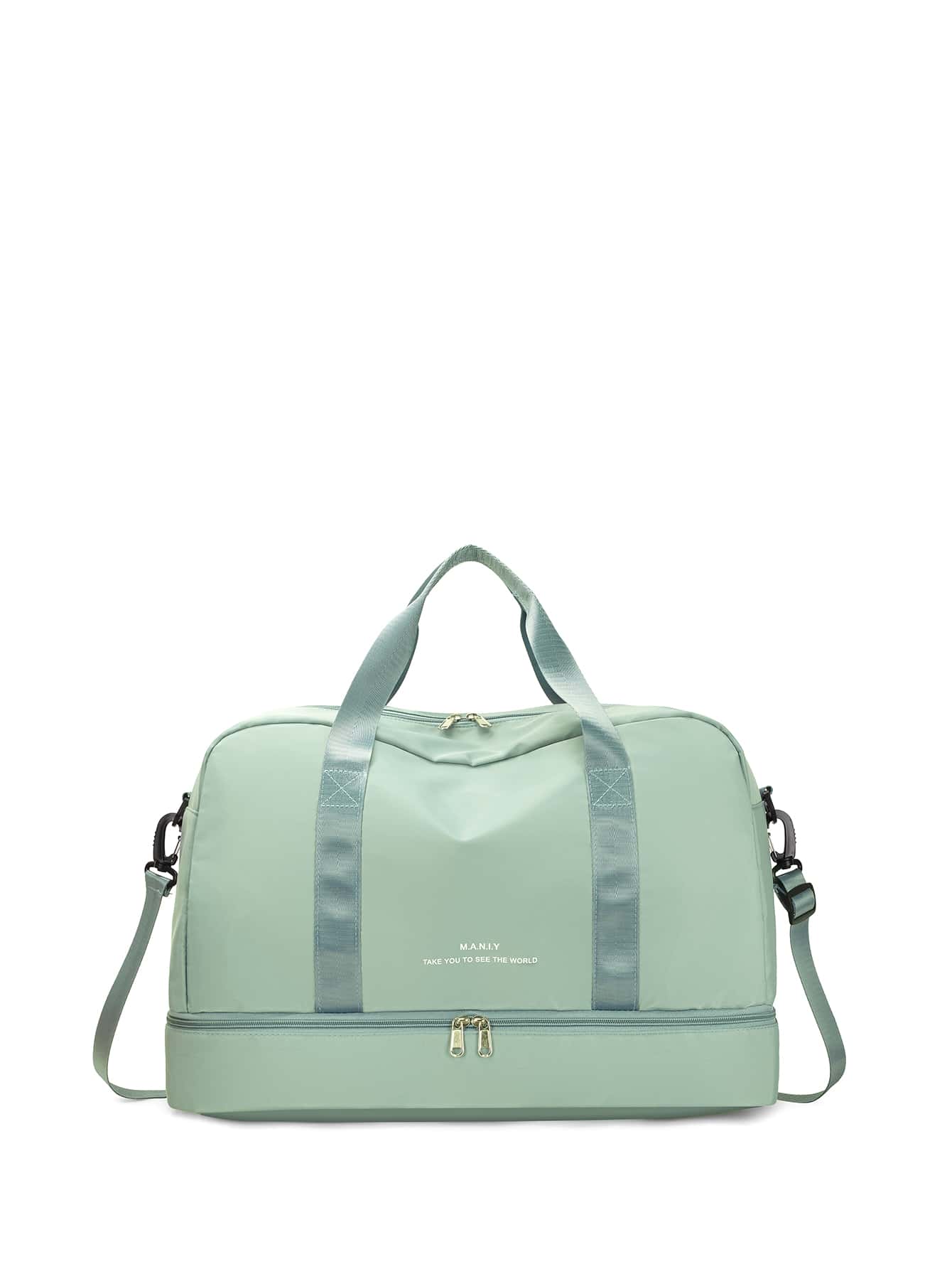 Bộ 1 túi xách tay bằng nylon có túi đeo vai nghiêng và ngăn đựng giày riêng, túi du lịch phù hợp cho cả nam và nữ khi đi công tác