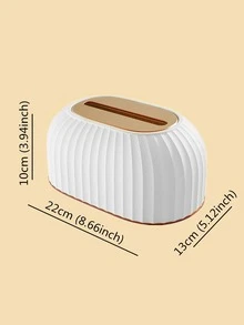 1pc Desktop Tissue Storage Box, White Tissue Container For Home - White - View 3