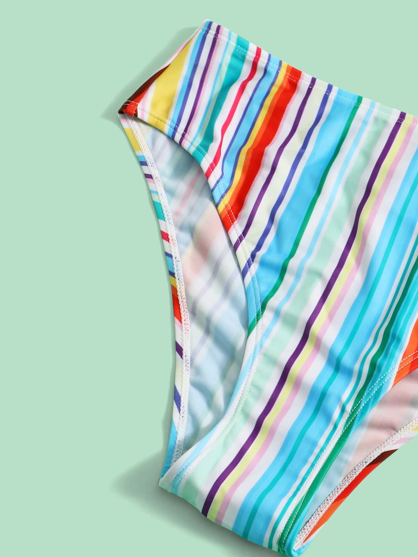 Striped Triangle Bikini For Summer Beach Vacation
