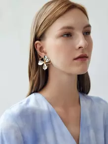 MOTF PREMIUM FLOWER STUD EARRINGS, VALENTINES, MOTHER'S DAY, MOM GIFT - Multicolor - View 4