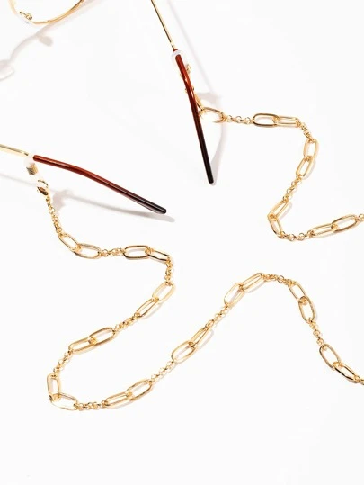 1 pieza Correa minimalista de cadena de metal de unicolor para gafas, cordón para gafas de sol de mujer, cadena anti-pérdida para gafas, accesorio de cadena para gafas, cordón para gafas antideslizante, adecuado para niñas y mujeres