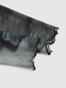 SHEIN EZwear 生菜边饰透视网纱上衣（不含胸罩） - 彩色 - 查看 4