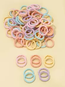 100pcs Toddler Girls Solid Hair Tie