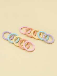 100pcs Toddler Girls Solid Hair Tie