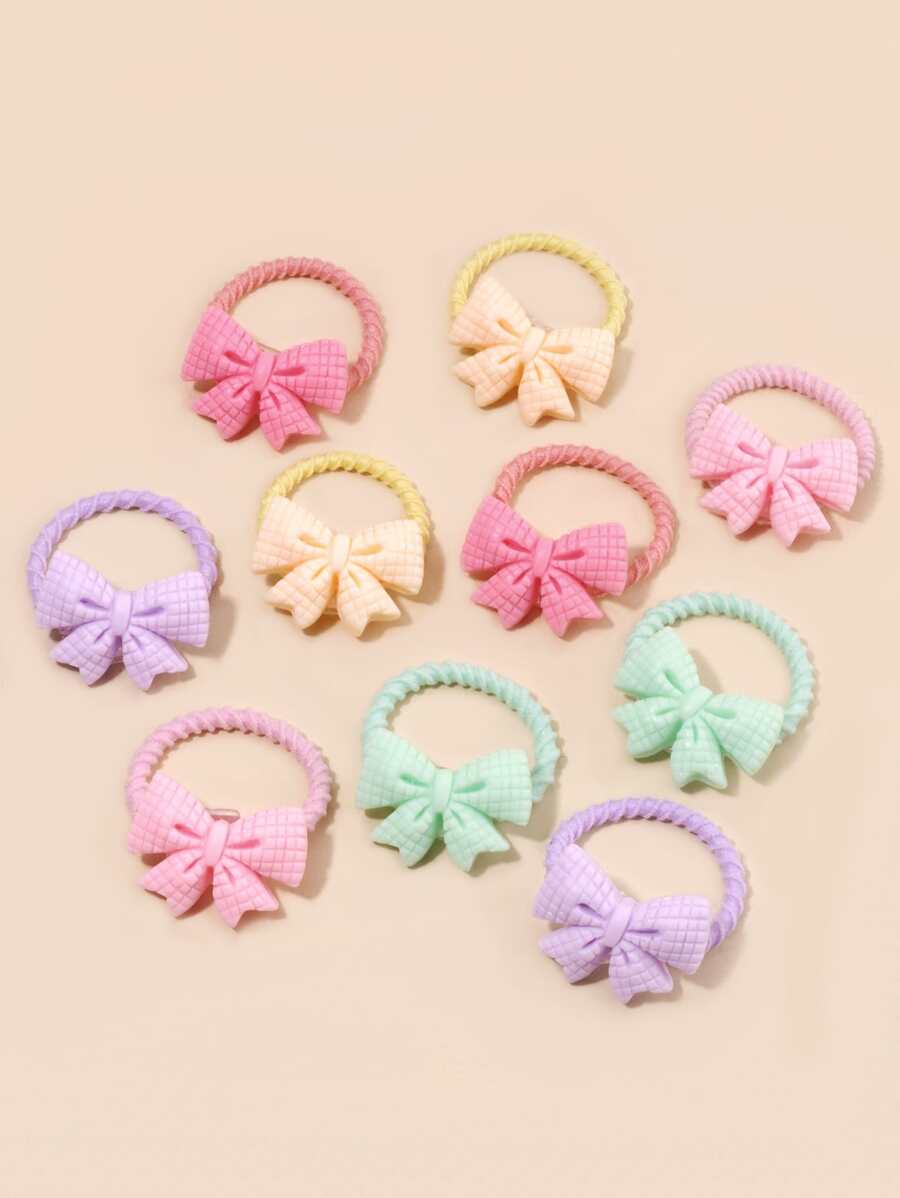 10 piezas Lazos de pelo con moño lindos para niños - Multicolor - Ver 1