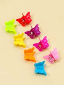 小女童50入組蝴蝶設計髮爪 - 彩色 - 查看 5