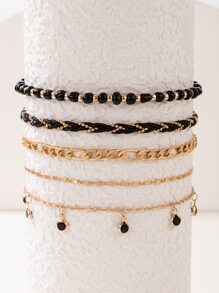 imoli 5pcs Bead Decor Anklet - Multicolor - View 3