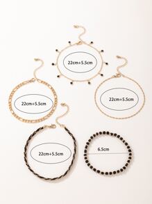 imoli 5pcs Bead Decor Anklet - Multicolor - View 5