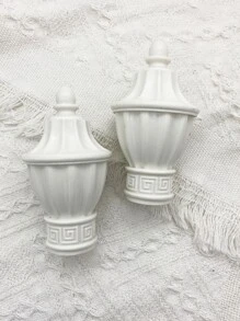 2入組窗簾竿頭 - 白色 - 查看 2