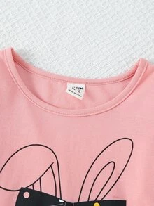 SHEIN 小女童卡通圖案運動衫和波卡圓點長褲 - 彩色 - 查看 8