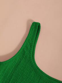 SHEIN Unity 素色大圓領短款背心 - 綠色 - 查看 5