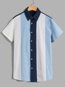 Manfinity Hombres Camisa de color combinado - Multicolor - Ver 1