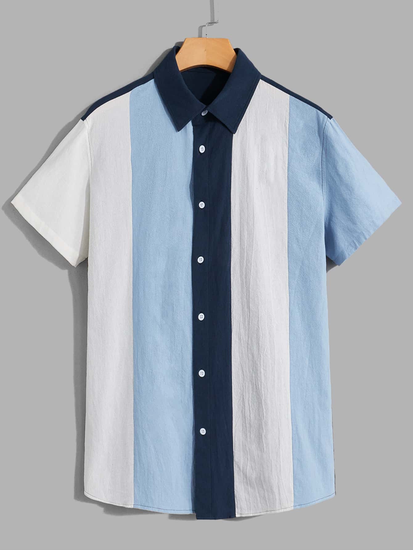 Manfinity Hombres Camisa de color combinado - Multicolor - Ver 1