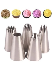 5入組不銹鋼裱花嘴 - 銀色 - 查看 3