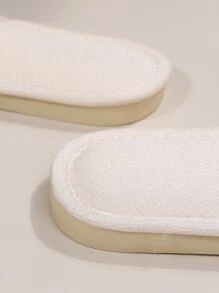 Fall/Winter Women Flower Decor Bedroom Slippers, Fashionable Open Toe Slippers For Daily - Beige - View 5