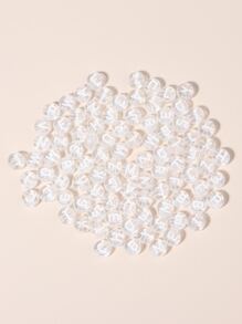 100 件字母細節壓克力珠 DIY 珠寶配件 - 白色 - 查看 2