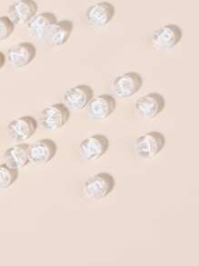 100 件字母細節壓克力珠 DIY 珠寶配件 - 白色 - 查看 4