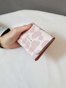 Ví ngắn in hình con bò mới, ví đựng tiền xu phong cách sinh viên dễ thương có thể gấp lại để đựng thẻ - Màu Hồng baby - Xem 4