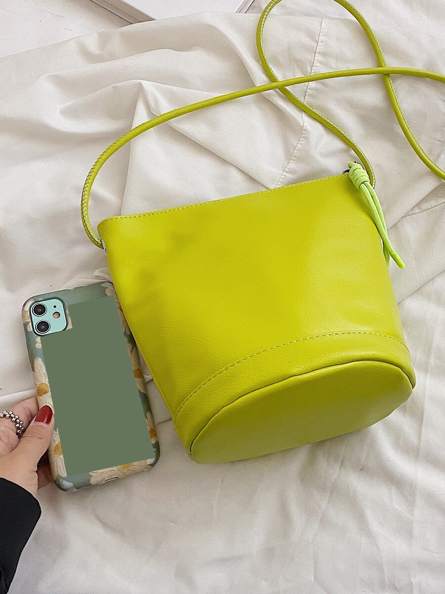 Neon Yellow Minimalist Bucket Bag SHEIN Singapore