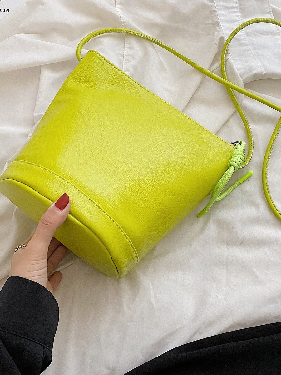 Neon Yellow Minimalist Bucket Bag SHEIN Singapore
