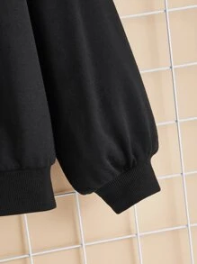 SHEIN Áo nỉ Gái Hoạt hình Giải trí - màu đen - Xem 4