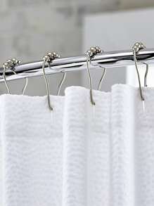 12pcs Stainless Steel Shower Curtain Hook - Silver - View 1